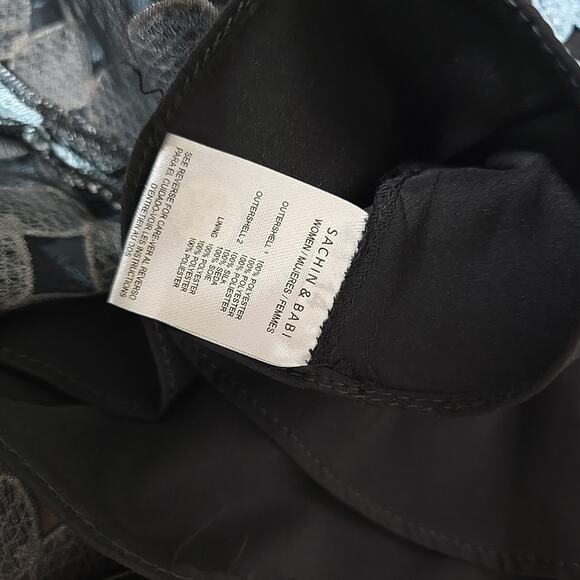 SACHIN & BABI Noir Black Blue Strapless Embellished Prom Dress Midi‎ US Size 0 - Picture 4 of 10